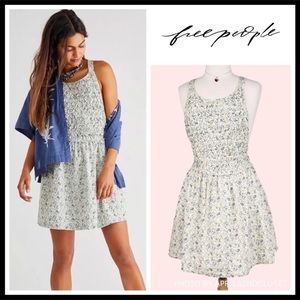 FREE PEOPLE BOHO MINI DRESS FLOWY SLEEVELESS BOHEMIAN PRINT SUN DRESS A2C